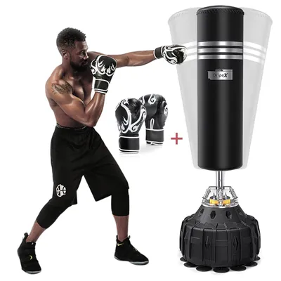 Produktbild von Dripex Boxsack Erwachsene Freistehender Standboxsack MMA Boxpartner Boxing Trainer Heavy Duty Boxsack mit Handschuhen