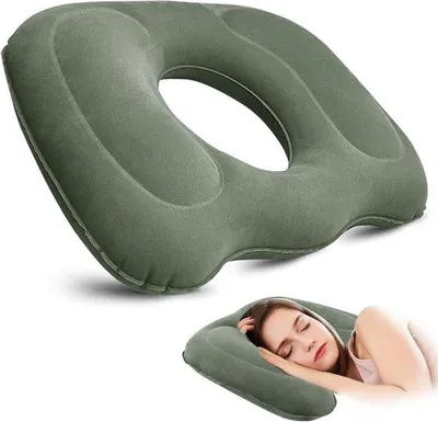 Zdjęcie produktu dla Ibenzoa® Ortopedyczna, ergonomiczna, nadmuchiwana poduszka siedzienna (w kształcie pierścienia) – szara, łagodząca dolegliwości kości ogonowej (kokcygodynia) i hemoroidów, wsparcie po porodzie
