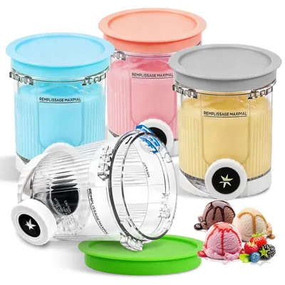 4er-Set Eishalter 480 ml mit Deckeln für Swirl NC700/NC701