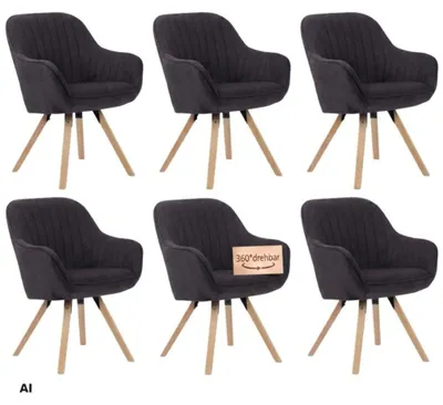 Produktbild von Esszimmerstuhl 6er Set Matera dark grey drehbar -