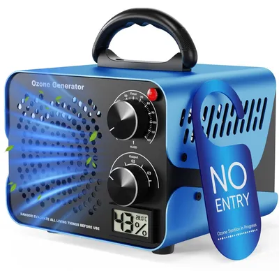 Zdjęcie produktu dla Generator ozonu 180 mg/g, urządzenie 2-w-1: oczyszczacz powietrza i generator ozonu, z wskaźnikiem temperatury i wilgotności, timer 120 minut. Ozonator przemysłowy O3 do samochodów