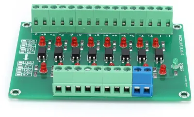 Image de Module d'isolation optique, fréquence de commutation maximale de 20 kHz, convertisseur de signal pour automate programmable (PLC) avec 8 canaux, pour une tension de 12 V à 3,3 V