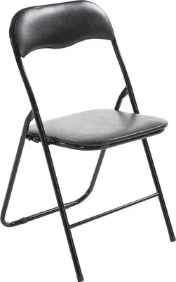 Produktbild von CLP Klappstuhl Felix Klappbarer mit Kunstleder PVC Sitz Gepolstert schwarz/schwarz