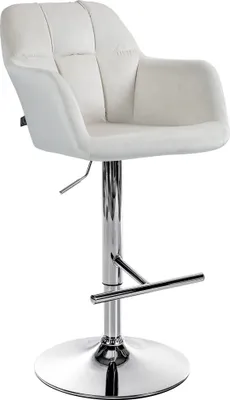 Produktbild von CLP Barhocker Natoma Samt I 360° Drehbar, Metallgestell Mit Fußstütze creme Material Gestell Metall in Chromoptik