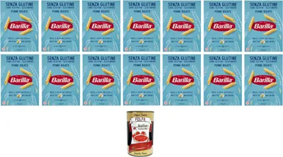 Produktbild von Barilla Pasta Penne Rigate Senza Glutine Glutenfrei pasta nudeln, gluten free 14x 400gr+ Italian Gourmet polpa 400gr