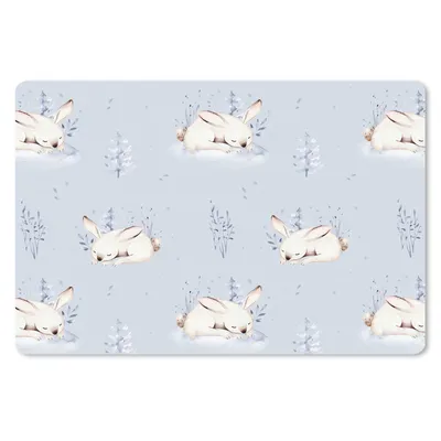 Produktbild von MuchoWow® Schreibtischunterlage Winter - Kaninchen - Muster 60x40 cm - XXL Mauspad - Großes Mauspad