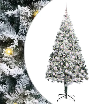 Produktbild von vidaXL Künstlicher Weihnachtsbaum mit 300 LEDs mit Ständer Weiß 210 cm