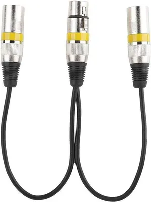 Obrázok produktu pre Dvojitý adaptér XLR, 3-pinový, 30 cm, kábel, biely
