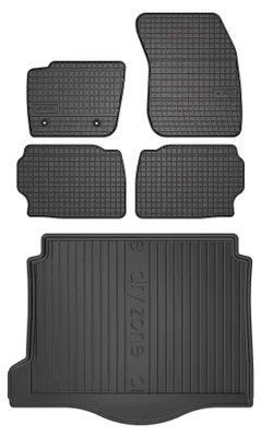Productafbeelding van Rubberen automatten + kofferbakmat voor Ford Mondeo MK5 2015-2022 (stationwagen) – 5-delig, zwart, op maat – Wielganizator SolidPRO