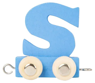 Produktbild von Small Foot - Buchstabenzug aus Holz blau - S - 12 Stück