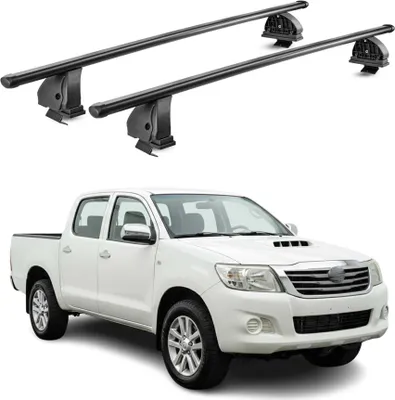 Image de Barres de toit transversales acier pour Toyota Hilux mk7 2005-2015 4Portes Noir