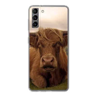 Produktbild von MuchoWow® Handyhülle Schutzhülle Hülle für Samsung Galaxy S21 Plus Schottischer Highlander - Tiere - Berg Silikon Softcase Handy Hülle - Handy-Tasche