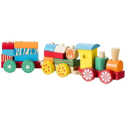 Image de Train en bois, multicolore