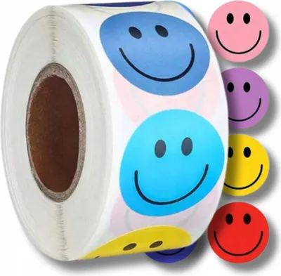 Productafbeelding van EDIBAZZAR | Stickers voor kinderen, 500 stuks per rol, in verschillende kleuren, ideaal voor zelfgemaakte motivatiecadeaus