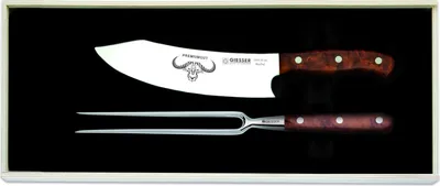 Produktbild von Giesser Messer PremiumCut 2er Set 20cm Chefs + Fleischgabel Thuja Tree of life