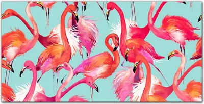 Produktbild von Coloray Bild aus Acryl 120 cm x 60 cm - Gehärtetes Acryl Acrylblock mit Bild Küche Wohnzimmer Wanddekoration Dekoration - Flamingos