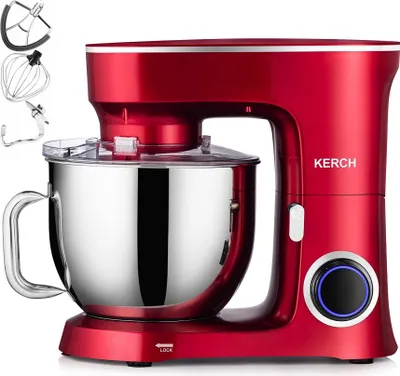 Produktbild von Planeten-Küchenmaschine Kerch Baker 7L 3000W Stahlschüssel Pulse, Rot