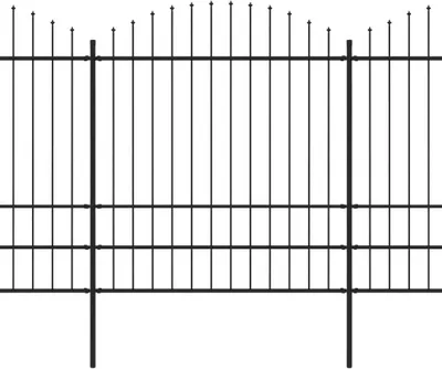 Produktbild von vidaXL Gartenzaun mit Speerspitze Stahl 1603,5 x 200 cm Schwarz