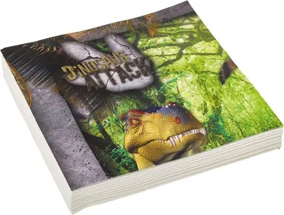 Produktbild von 20 Dinosaurier Party Servietten Dino Attack 33x33cm