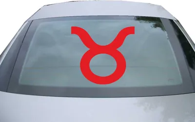 Produktbild von Indigos UG - Aufkleber Heckscheibe & Motorklappe DE2543 - rot - 600x550 mm - Stier Sternzeichen - Auto Scheiben Fenster Heckklappe Tuning Racing JDM - Die cut