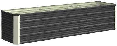 Produktbild von Hochbeet Garten - Pflanzkasten Stahl 183×47×40 cm - Für Gemüse und Blumen - Unkrautschutz - Verdichtungsschutz - Mit Handschuhen - Grau