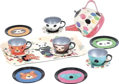 Produktbild von Vilac Teeservice Spielzeug mit Musik und Zirkustier-Illustrationen