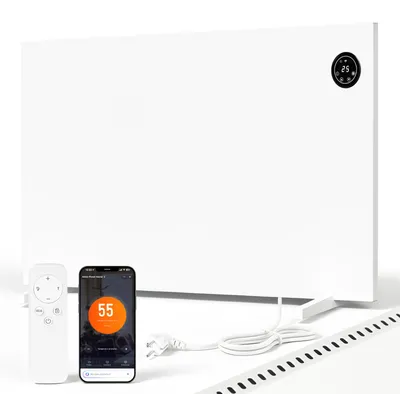 Image de Système de chauffage infrarouge hybride Peviasot, 750 W, avec Wi-Fi, application, écran tactile et télécommande