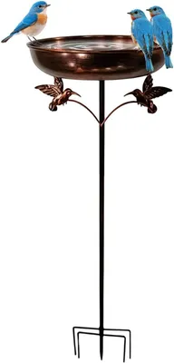 Produktbild von Vogelbadewanne für den Außenbereich Garten-Vogeltränke | Metall--Wasserstelle für Gärtner, Hausbesitzer, Naturfreunde, Terrasse,, Innenhof, Rasen, Vorgarten, Park und