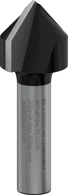 Image de Bosch V-Slot Cutter Standard for Wood 8 mm D1 16 mm L 16 mm G 45 mm 90° - 2608628407