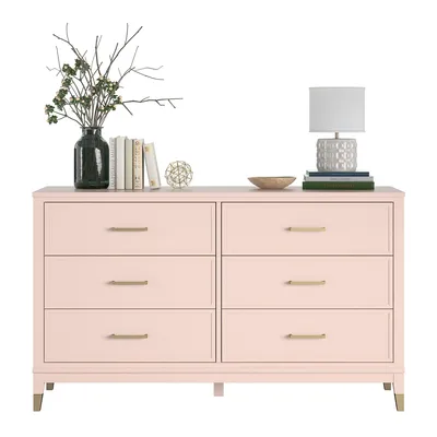 Produktbild von Kommode mit 6 Schubladen aus MDF rosa