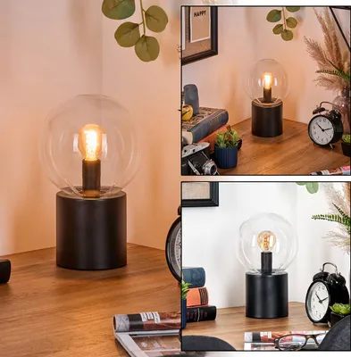 Produktbild von Fossobiubo Tischlampe aus Metall/Glas in Schwarz/Klar