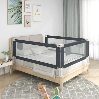 Obrázok produktu pre vidaXL Ochrana postele pre batoľatá Dark Grey 90x25 cm Látka