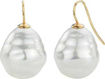 Produktbild von Traveller Ohrhänger - Barokperle- 20x17 mm - Weiß - 22kt Vergoldet - Goldfarbe - 31x17 mm - 119003