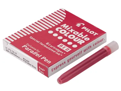 Produktbild von PILOT Parallel Pen Tintenpatronen 6er Set – für Kalligraphie, Farbe Rot