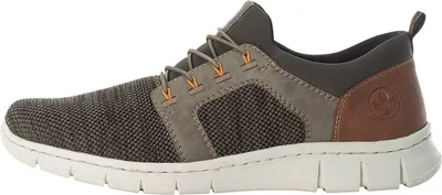 Produktbild von Rieker Herren Schlupfschuh-Sneaker B7796 Grün 42 EU mit Gummizug, Stoff-Obermaterial, Komfortweite G 1/2 und RIRICON-Sohle
