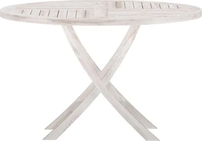 Image de Kenya table de jardin Ø120cm whitewash.