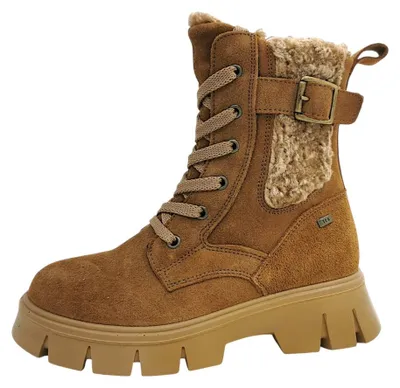 Image de Imac : Bottines à lacets pour filles, chaussures d'hiver, couleur marron, style décontracté