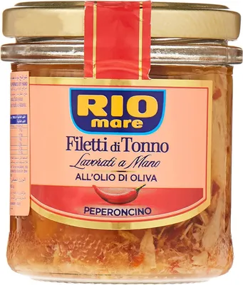 Produktbild von 6x Rio Mare Filetti di Tonno al Peperoncino in Olio di Oliva Thunfischfilets in Olivenöl mit Chili 130g