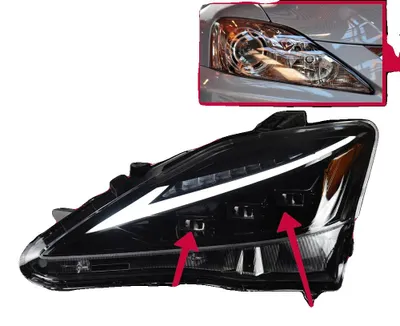 Obrázek produktu pro Sada světlometů, technologie LED, kompatibilní s Lexus IS250 LED světlomety 2006-2012, vysoce kvalitní LED čočka, RHD
