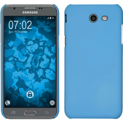 Produktbild von PhoneNatic Case kompatibel mit Samsung Galaxy J3 Emerge - Hülle hellblau gummiert Hard-case + 2 Schutzfolien