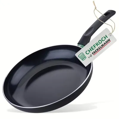 Produktbild von Chefkoch trifft Fackelmann Keramik-Pfanne ø 28 cm - Hochwertige schwarze Greblon CK2 Keramikbeschichtung, umweltfreundlich und vielseitig einsetzbar