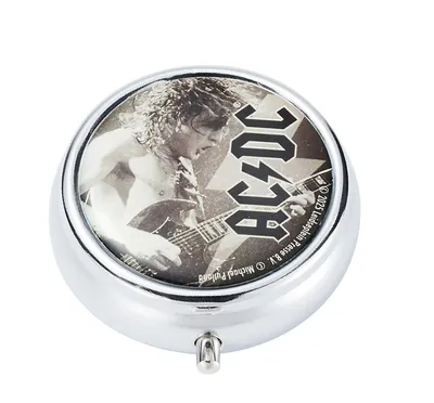 Produktbild von Taschen ASCHENBECHER "AC/DC" Ø5cm Deckel aus Metall rund mini mit Ablagefläche Taschenaschenbecher Reise Outdoor Reiseaschenbecher 81 (Grau)