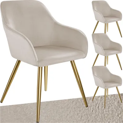 Produktbild von tectake® Esszimmerstuhl Marilyn gepolstert, in Samtoptik 58 x 62 x 82 cm