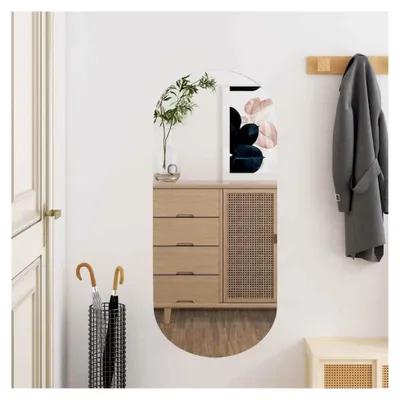 Produktbild von Wandspiegel Flurspiegel Hängespiegel Dekospiegel Schminkspiegel Kosmetikspiegel Wohnzimmer Garderobe 35x80cm Oval