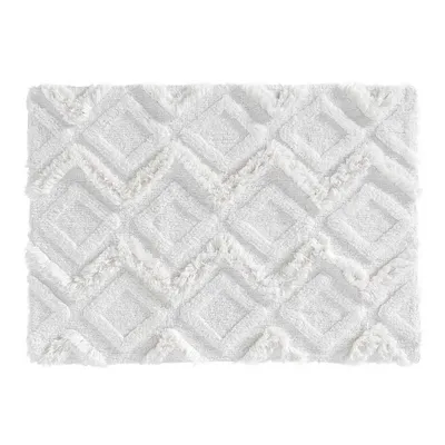 Zdjęcie produktu dla Dywanik łazienkowy boho IKATIS, bawełniany o grubym splocie, 50 x 80 cm