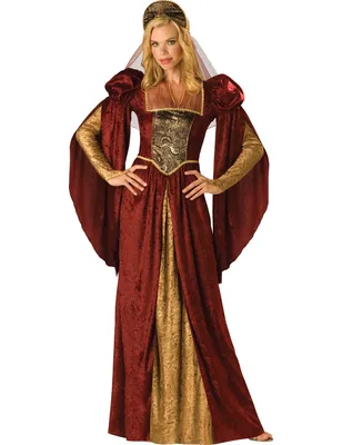 Produktbild von Renaissance-Damenkostüm Burgfräulein-Kostüm rot-gold