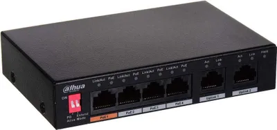 Produktbild von Dahua Technology PFS3006-4ET-60, Unmanaged, L2, Fast Ethernet (10/100), Power over Ethernet (PoE), Wandmontage