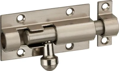 Image de Targette, acier, pêne Ø 10mm, 32x63mm, nickel satin - THIRARD