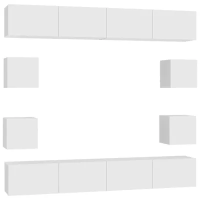 Immagine prodotto di vidaXL set di mobili TV da 8 pezzi in legno bianco