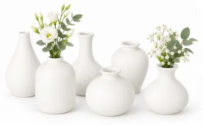 Keramikvasen-Set, 6er Set, Boho-Deko für Trockenblumen, 13 cm